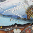 Kate Klingbeil. <em>Milk Run</em>, 2020. Acrylic, vinyl, pumice, sand, crushed garnet, watercolor and oil stick on canvas, 30 1/4 x 40 1/4 x 1 1/2 inches (76.8 x 102.2 x 3.8 cm) Detail thumbnail