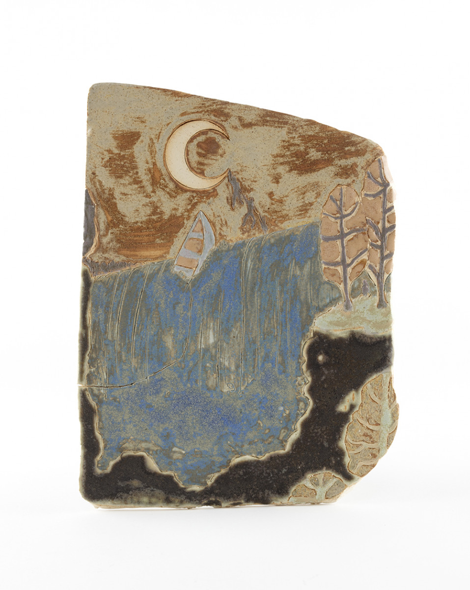 Kevin McNamee-Tweed. <em>Waterfall (Edge)</em>, 2020. Glazed ceramic, 9 3/4 x 7 1/2 inches (24.8 x 19.1 cm)