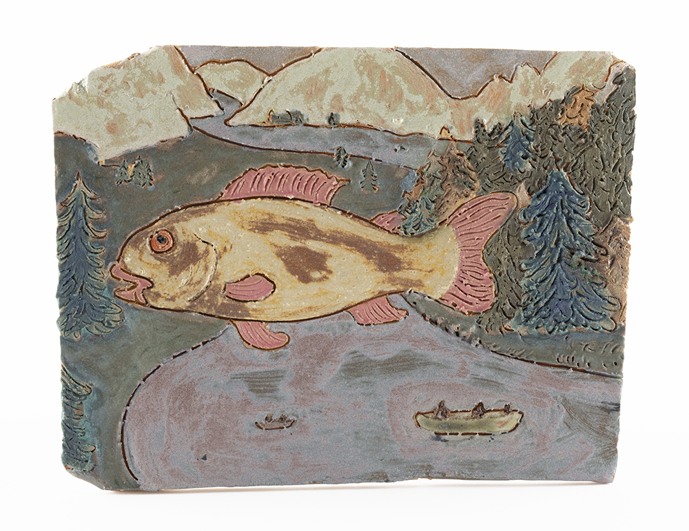 Kevin McNamee-Tweed. <em>River Fish</em>, 2021. Glazed ceramic, 5 1/2 x 7 inches (14 x 17.8 cm)