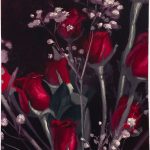 Patrick Bayly. <em>Roses</em>, 2021. Oil on paper, 15 1/4 x 11 1/4 inches (38.7 x 28.6 cm)