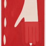Ellie MacGarry. <em>Pocket (Red)</em>, 2021. Oil on flax, 10 x 8 inches (25.4 x 20.3 cm)