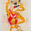 Camilo Restrepo. <em>Tigre</em>, 2021. Water-soluble wax pastel, ink, tape and saliva on paper 11 3/4 x 8 1/4 inches (29.8 x 21 cm) thumbnail