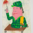 Camilo Restrepo. <em>Tirofijo</em>, 2021. Water-soluble wax pastel, ink, tape and saliva on paper 11 3/4 x 8 1/4 inches (29.8 x 21 cm) thumbnail