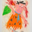 Camilo Restrepo. <em>Pedro Orejas</em>, 2021. Water-soluble wax pastel, ink, tape and saliva on paper 11 3/4 x 8 1/4 inches (29.8 x 21 cm) thumbnail