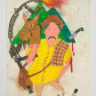Camilo Restrepo. <em>Paisa</em>, 2021. Water-soluble wax pastel, ink, tape and saliva on paper 11 3/4 x 8 1/4 inches (29.8 x 21 cm) thumbnail