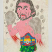 Camilo Restrepo. <em>Ramiro Duràn</em>, 2021. Water-soluble wax pastel, ink, tape and saliva on paper 11 3/4 x 8 1/4 inches (29.8 x 21 cm) thumbnail