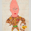 Camilo Restrepo. <em>Calva</em>, 2021. Water-soluble wax pastel, ink, tape and saliva on paper 11 3/4 x 8 1/4 inches (29.8 x 21 cm) thumbnail