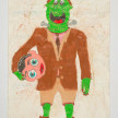 Camilo Restrepo. <em>Franck-Frank</em>, 2021. Water-soluble wax pastel, ink, tape and saliva on paper 11 3/4 x 8 1/4 inches (29.8 x 21 cm) thumbnail