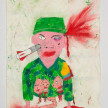 Camilo Restrepo. <em>Guacho</em>, 2021. Water-soluble wax pastel, ink, tape and saliva on paper 11 3/4 x 8 1/4 inches (29.8 x 21 cm) thumbnail