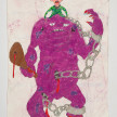 Camilo Restrepo. <em>Cadena</em>, 2021. Water-soluble wax pastel, ink, tape and saliva on paper 11 3/4 x 8 1/4 inches (29.8 x 21 cm) thumbnail