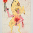 Camilo Restrepo. <em>Palomino</em>, 2021. Water-soluble wax pastel, ink, tape and saliva on paper 11 3/4 x 8 1/4 inches (29.8 x 21 cm) thumbnail