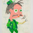 Camilo Restrepo. <em>Lèiver</em>, 2021. Water-soluble wax pastel, ink, tape and saliva on paper 11 3/4 x 8 1/4 inches (29.8 x 21 cm) thumbnail