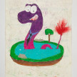 Camilo Restrepo. <em>Señor del Lago</em>, 2021. Water-soluble wax pastel, ink, tape and saliva on paper 11 3/4 x 8 1/4 inches (29.8 x 21 cm) thumbnail