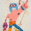 Camilo Restrepo. <em>Primo</em>, 2021. Water-soluble wax pastel, ink, tape and saliva on paper 11 3/4 x 8 1/4 inches (29.8 x 21 cm) thumbnail