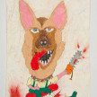 Camilo Restrepo. <em>Alemàn</em>, 2021. Water-soluble wax pastel, ink, tape and saliva on paper 11 3/4 x 8 1/4 inches (29.8 x 21 cm) thumbnail