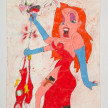 Camilo Restrepo. <em>Jessica</em>, 2021. Water-soluble wax pastel, ink, tape and saliva on paper 11 3/4 x 8 1/4 inches (29.8 x 21 cm) thumbnail