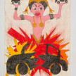 Camilo Restrepo. <em>Mata Hari</em>, 2021. Water-soluble wax pastel, ink, tape and saliva on paper 11 3/4 x 8 1/4 inches (29.8 x 21 cm) thumbnail