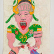 Camilo Restrepo. <em>JJ</em>, 2021. Water-soluble wax pastel, ink, tape and saliva on paper 11 3/4 x 8 1/4 inches (29.8 x 21 cm) thumbnail