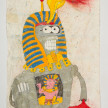 Camilo Restrepo. <em>Faraòn</em>, 2021. Water-soluble wax pastel, ink, tape and saliva on paper 11 3/4 x 8 1/4 inches (29.8 x 21 cm) thumbnail