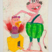 Camilo Restrepo. <em>Hugo</em>, 2021. Water-soluble wax pastel, ink, tape and saliva on paper 11 3/4 x 8 1/4 inches (29.8 x 21 cm) thumbnail