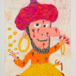 Camilo Restrepo. <em>Cuarenta</em>, 2021. Water-soluble wax pastel, ink, tape and saliva on paper 11 3/4 x 8 1/4 inches (29.8 x 21 cm) thumbnail