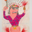 Camilo Restrepo. <em>Pluma Blanca</em>, 2021. Water-soluble wax pastel, ink, tape and saliva on paper 11 3/4 x 8 1/4 inches (29.8 x 21 cm) thumbnail