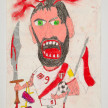 Camilo Restrepo. <em>Guerrero</em>, 2021. Water-soluble wax pastel, ink, tape and saliva on paper 11 3/4 x 8 1/4 inches (29.8 x 21 cm) thumbnail