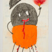 Camilo Restrepo. <em>Tapas</em>, 2021. Water-soluble wax pastel, ink, tape and saliva on paper 11 3/4 x 8 1/4 inches (29.8 x 21 cm) thumbnail