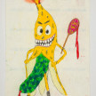 Camilo Restrepo. <em>Pedro Bonito</em>, 2021. Water-soluble wax pastel, ink, tape and saliva on paper 11 3/4 x 8 1/4 inches (29.8 x 21 cm) thumbnail