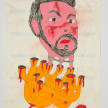 Camilo Restrepo. <em>Liso</em>, 2021. Water-soluble wax pastel, ink, tape and saliva on paper 11 3/4 x 8 1/4 inches (29.8 x 21 cm) thumbnail