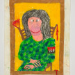 Camilo Restrepo. <em>Mona</em>, 2021. Water-soluble wax pastel, ink, tape and saliva on paper 11 3/4 x 8 1/4 inches (29.8 x 21 cm) thumbnail