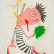 Camilo Restrepo. <em>Pupileto</em>, 2021. Water-soluble wax pastel, ink, tape and saliva on paper 11 3/4 x 8 1/4 inches (29.8 x 21 cm) thumbnail
