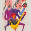 Camilo Restrepo. <em>Jesùs</em>, 2021. Water-soluble wax pastel, ink, tape and saliva on paper 11 3/4 x 8 1/4 inches (29.8 x 21 cm) thumbnail
