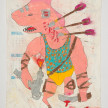 Camilo Restrepo. <em>Maco</em>, 2021. Water-soluble wax pastel, ink, tape and saliva on paper 11 3/4 x 8 1/4 inches (29.8 x 21 cm) thumbnail