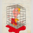 Camilo Restrepo. <em>Julio</em>, 2021. Water-soluble wax pastel, ink, tape and saliva on paper 11 3/4 x 8 1/4 inches (29.8 x 21 cm) thumbnail