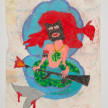 Camilo Restrepo. <em>Ariel</em>, 2021. Water-soluble wax pastel, ink, tape and saliva on paper 11 3/4 x 8 1/4 inches (29.8 x 21 cm) thumbnail