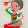 Camilo Restrepo. <em>Karina</em>, 2021. Water-soluble wax pastel, ink, tape and saliva on paper 11 3/4 x 8 1/4 inches (29.8 x 21 cm) thumbnail