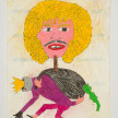 Camilo Restrepo. <em>Carlos</em>, 2021. Water-soluble wax pastel, ink, tape and saliva on paper 11 3/4 x 8 1/4 inches (29.8 x 21 cm) thumbnail