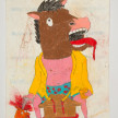 Camilo Restrepo. <em>Caballo</em>, 2021. Water-soluble wax pastel, ink, tape and saliva on paper 11 3/4 x 8 1/4 inches (29.8 x 21 cm) thumbnail