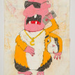 Camilo Restrepo. <em>Cuy</em>, 2021. Water-soluble wax pastel, ink, tape and saliva on paper 11 3/4 x 8 1/4 inches (29.8 x 21 cm) thumbnail