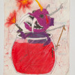 Camilo Restrepo. <em>Pescado</em>, 2021. Water-soluble wax pastel, ink, tape and saliva on paper 11 3/4 x 8 1/4 inches (29.8 x 21 cm) thumbnail