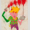 Camilo Restrepo. <em>5-5</em>, 2021. Water-soluble wax pastel, ink, tape and saliva on paper 11 3/4 x 8 1/4 inches (29.8 x 21 cm) thumbnail