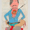 Camilo Restrepo. <em>Ahijado</em>, 2021. Water-soluble wax pastel, ink, tape and saliva on paper 11 3/4 x 8 1/4 inches (29.8 x 21 cm) thumbnail