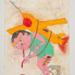 Camilo Restrepo. <em>RQ</em>, 2021. Water-soluble wax pastel, ink, tape and saliva on paper 11 3/4 x 8 1/4 inches (29.8 x 21 cm) thumbnail