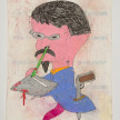 Camilo Restrepo. <em>Carlo</em>, 2021. Water-soluble wax pastel, ink, tape and saliva on paper 11 3/4 x 8 1/4 inches (29.8 x 21 cm) thumbnail