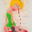 Camilo Restrepo. <em>Campanita</em>, 2021. Water-soluble wax pastel, ink, tape and saliva on paper 11 3/4 x 8 1/4 inches (29.8 x 21 cm) thumbnail