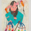 Camilo Restrepo. <em>Zar de los Zapatos</em>, 2021. Water-soluble wax pastel, ink, tape and saliva on paper 11 3/4 x 8 1/4 inches (29.8 x 21 cm) thumbnail