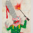 Camilo Restrepo. <em>Cuchillo</em>, 2021. Water-soluble wax pastel, ink, tape and saliva on paper 11 3/4 x 8 1/4 inches (29.8 x 21 cm) thumbnail