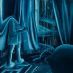 Karolina Jabłońska.<em>Looking out the Window (blue)</em>, 2020. Oil on canvas, 70 7/8 x 74 7/8 inches (180 x 190.2 cm)
