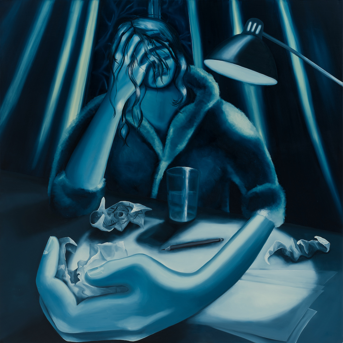 Karolina Jabłońska. <em>Night thinking</em>, 2020. Oil on canvas, 63 x 63 inches (160 x 160 cm)